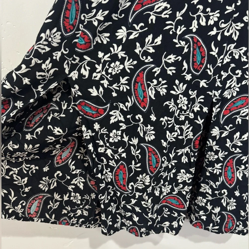 Vintage New Frontier 90s Western Boho Midi Skirt Size M‎ Paisley Cowgirl Slip